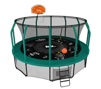 Батут Unix line Supreme Game 14 ft + Basketball (green)